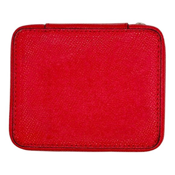 Small Coach Leather Travel Jewellery Box Red - Picture 3 of 13